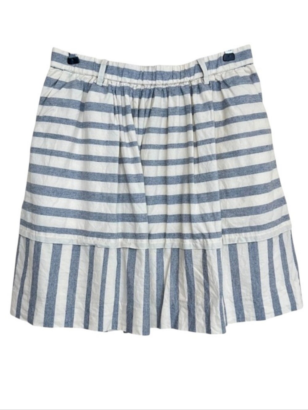 Madewell Chambray Blue Striped Mini Circle Skirt